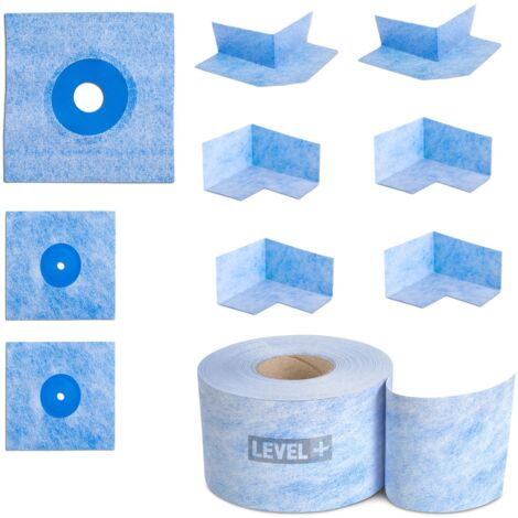 LEVEL+ Bandset Dusche Balkon Dichtband Dichtbahn Duschelement Ecken Profi Set B3