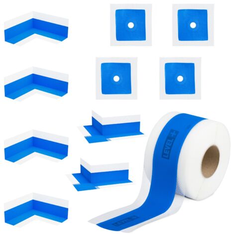 LEVEL+ Bandset Dusche Balkon Dichtband Dichtbahn Duschelement Ecken Profi Set B14