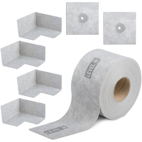 LEVEL+ Bandset Dusche Balkon Dichtband Dichtbahn Duschelement Ecken Profi SET G15 (1/5)