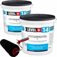 LEVEL+ Glätt-Set Fertigspachtel 40kg + Profi Glättwalze 250mm Fugenspachtel SET210