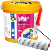 HALBAU Flüssigfolie Perfect Badabdichtung Dichtmembran Dichtfolie + Farbroller 25cm D01 - 25KG