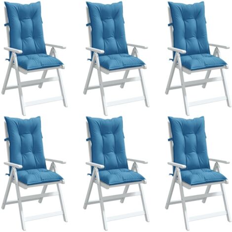 HochlehnerAuflagen 6 Stk. Melange Blau 120x50x7 cm Stoff