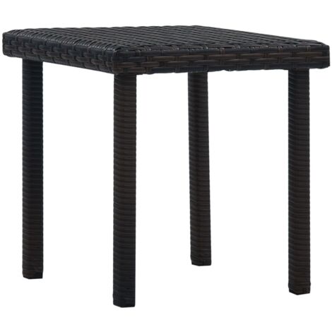 GartenBeistelltisch Braun 40×40×40 cm Poly Rattan