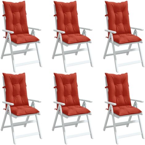 HochlehnerAuflagen 6 Stk. Melange Rot 120x50x7 cm Stoff