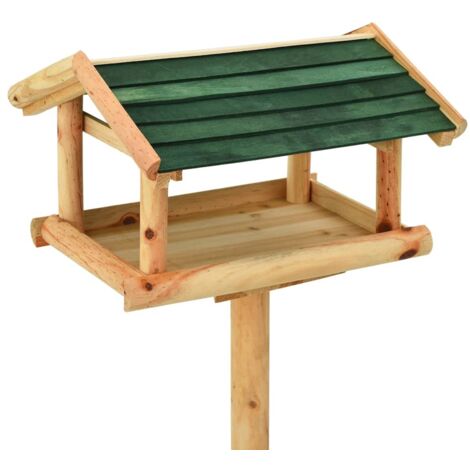 Vogelhäuschen mit Ständer 37x28x100 cm Massivholz Tanne