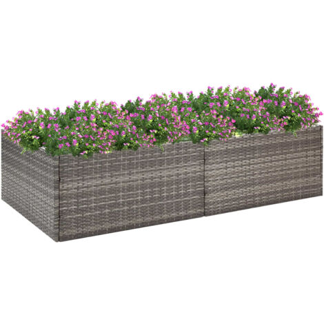 Pflanzkübel Grau 157x80x40 cm Poly Rattan