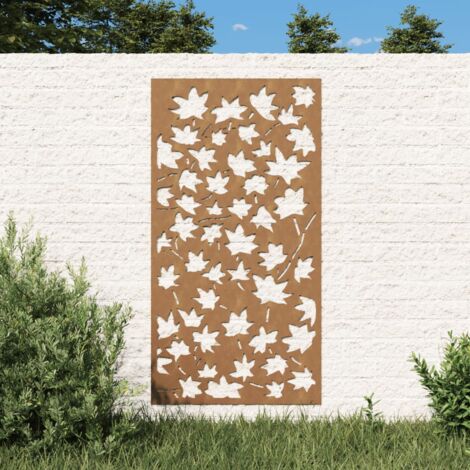 GartenWanddeko 105x55 cm Cortenstahl AhornblattDesign