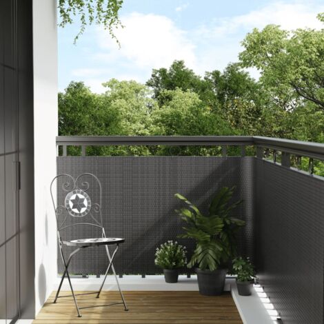 BalkonSichtschutz Anthrazit 300x90 cm Poly Rattan