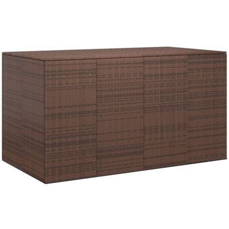 GartenKissenbox PE Rattan 194x100x103 cm Braun