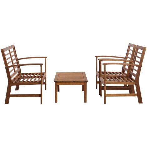 GartenLoungeSet 4tlg. Massivholz Akazie