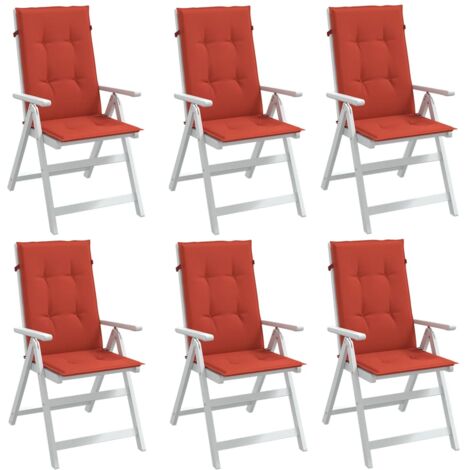 HochlehnerAuflagen 6 Stk. Melange Rot 120x50x4 cm Stoff