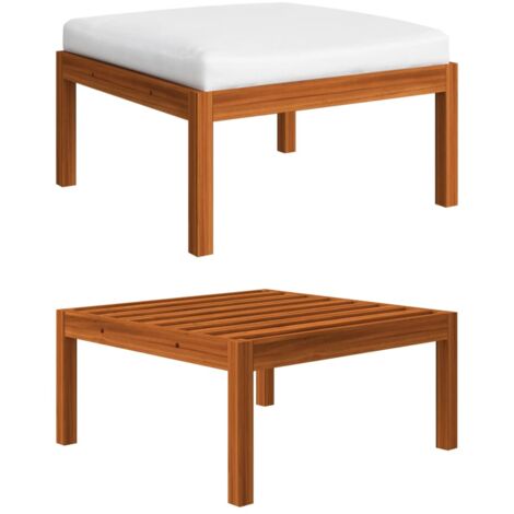GartenFußhocker mit Auflage Akazie Massivholz