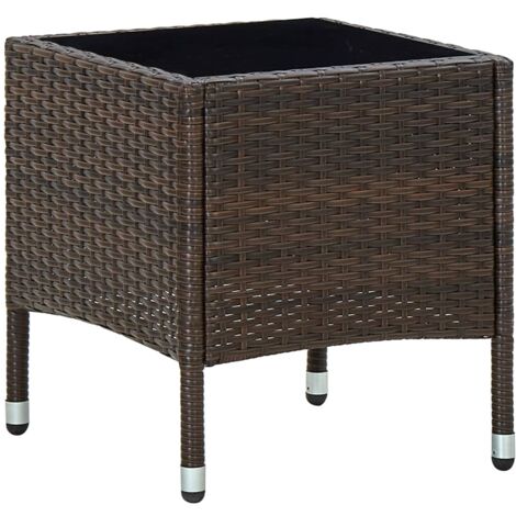 Gartentisch Braun 40x40x45 cm Poly Rattan