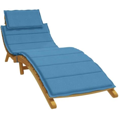 SonnenliegenAuflage Melange Blau 186x58x3 cm Stoff