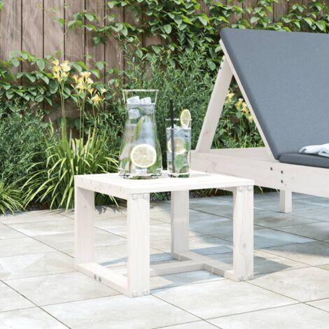 GartenBeistelltisch Weiß 40x38x28,5 cm Massivholz Kiefer