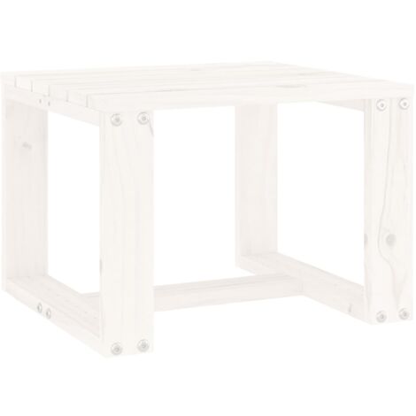 GartenBeistelltisch Weiß 40x38x28,5 cm Massivholz Kiefer