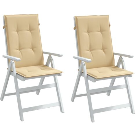 HochlehnerAuflagen 2 Stk. Melange Beige 120x50x4 cm Stoff