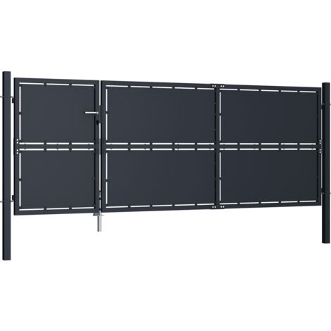 Gartentor Stahl 350 x 125 cm Anthrazit