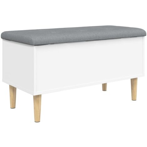 Sitzbank mit Stauraum Weiß 82x42x46 cm Holzwerkstoff
