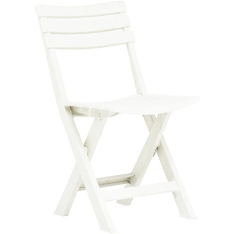 Klappbare Gartenstühle 2 Stk. Kunststoff Weiß