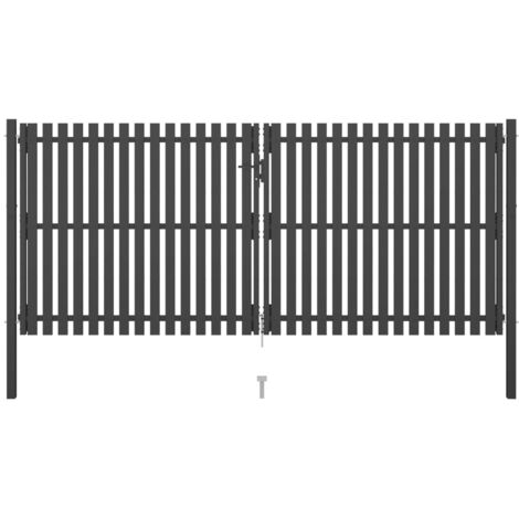 Homgoday Gartentor 1x1,25m Anthrazit - Stabiles Stahltor Mit Pfosten