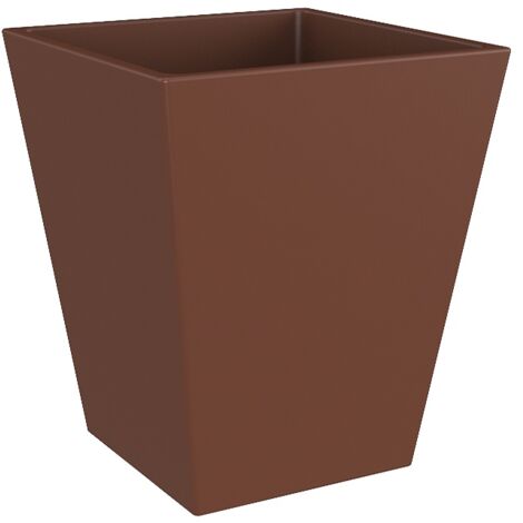 Jardinière carrée 52x52x63 cm en polyéthylène – Résistante aux UV et aux températures extrêmes – Volume de plantation 49,7L – Style rustique