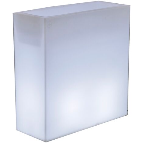 Moovere – Jardinière rectangulaire haute 80x32x80 cm – Éclairage LED RGB – Charge solaire et batterie rechargeable – Résistante aux températures extrêmes