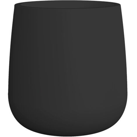 Jardinière ronde CAMELIA 40 pour plantes et fleurs – Ø33,5 cm x 39 cm – Polyéthylène résistant aux intempéries – Noir