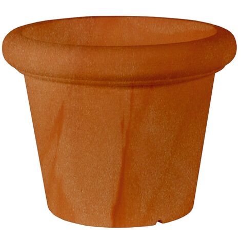 ROSA 45 Jardinière Ronde et Rustique d'Intérieur et d'Extérieur Pour Plantes et Fleurs Très Résistante au Temps. Fabriqué en Polyéthylène en Espagne - Terracotta
