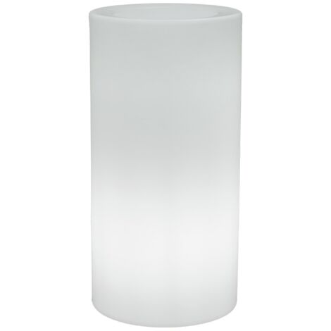PALMA 70 Jardinière ronde et haute avec lumière pour plantes et fleurs, très résistante. Chargement solaire et batterie rechargeable. Lumière RGB et Fabriqué en Polyéthylène en Espagne. (1/5)