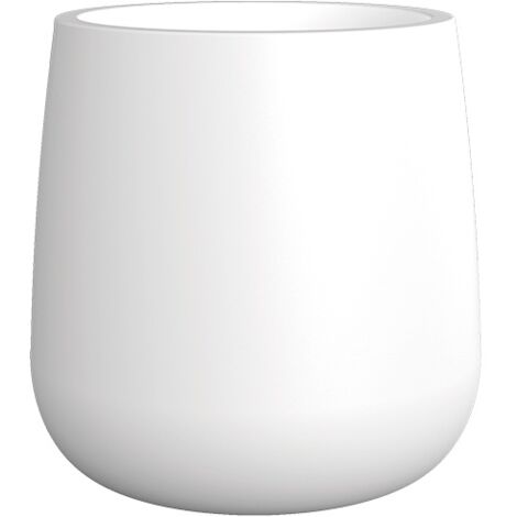 Jardinière ronde 33,5cm pour plantes et fleurs – Résistante aux UV et températures extrêmes – Volume 32,45L – Fabriquée en polyéthylène blanc
