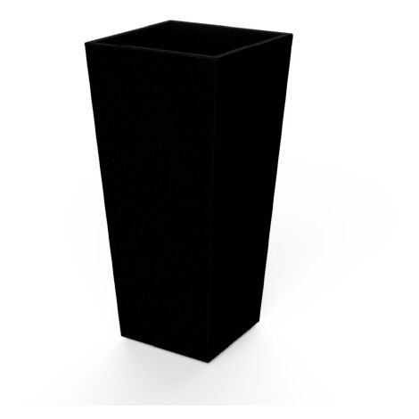 Jardinière trapézoïdale 30x30x58 cm – Polyéthylène noir résistant aux UV – Volume de plantation 11 litres – Pour intérieur et extérieur