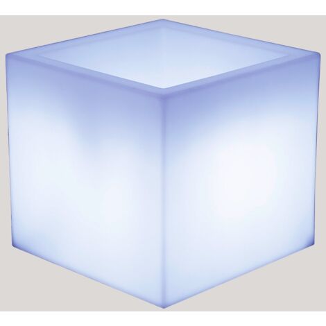 Moovere – Jardinière carrée NARCISO 50 avec lumière RGB – Dimensions 49x49x45cm – Charge solaire et batterie rechargeable – Résistante aux UV (1/4)
