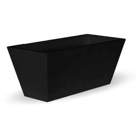 JAZMIN 80 Jardinière rectangulaire d'intérieur et d'extérieur pour plantes et fleurs très résistantes au temps. Jardinière fabriquée en polyéthylène en Espagne - Noir (1/4)