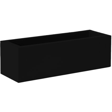Jardinière rectangulaire 60x20x18 cm en polyéthylène – Résistante aux UV et températures extrêmes – Volume 19L – Noir