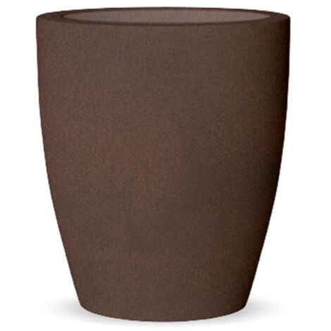 Jardinière ronde 40 cm en polyéthylène – Résistante aux UV – Volume de plantation 30,6L – Pour intérieur et extérieur – Bronze