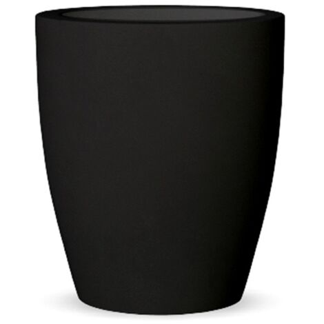 Moovere – Jardinière ronde moderne 55 cm – Polyéthylène noir – Résistante aux UV et aux températures extrêmes – Volume 68 litres