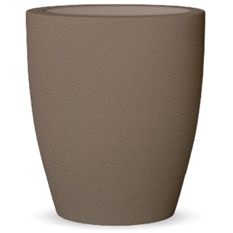 VIOLETA 30 Jardinière Ronde Moderne d'Intérieur et d'Extérieur Pour Plantes et Fleurs Très Résistante au Temps. Fabriqué en polyéthylène en Espagne - Taupe