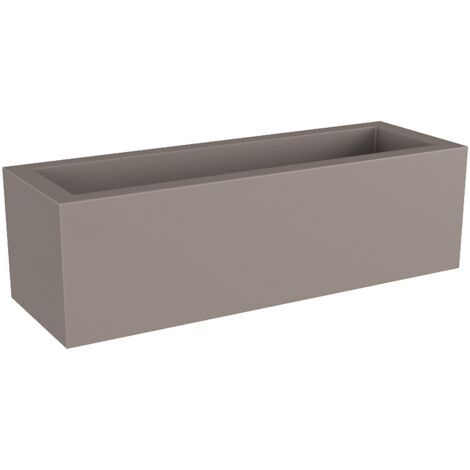 Moovere – Jardinière rectangulaire 100x40x36 cm en polyéthylène – Résistante aux UV et aux températures extrêmes – Volume 60,7 litres – Taupe