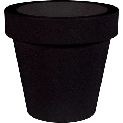 Jardinière ronde Magnolia 60 ø57cm – Résistante aux UV – Volume 82L – Pour intérieur et extérieur – Polyéthylène noir (1/4)