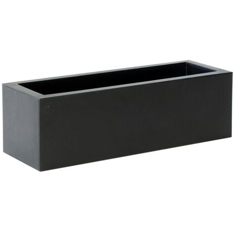 JARA 60 Jardinière rectangulaire d'intérieur et d'extérieur pour plantes et fleurs Très résistante au temps. Jardinière fabriquée en polyéthylène en Espagne - Anthracite