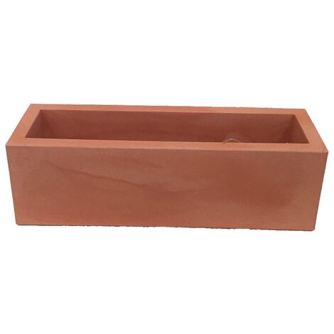 Jardinière rectangulaire 100x35x32 cm en polyéthylène – Résistante aux UV et températures extrêmes – Volume 52 litres – Terracotta