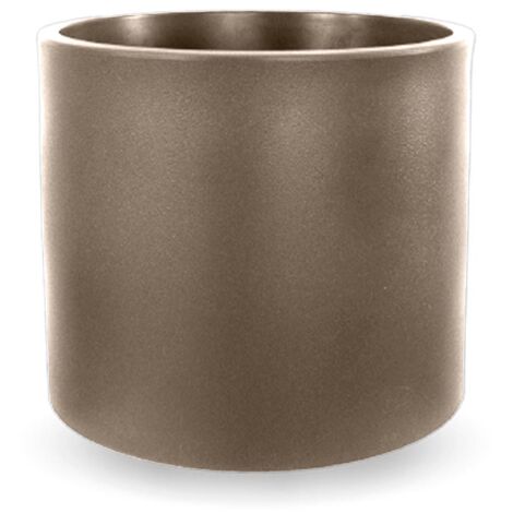 Moovere – Jardinière ronde 50 cm en polyéthylène – Résistante aux UV – Volume 81 litres – Pour intérieur et extérieur – Couleur taupe