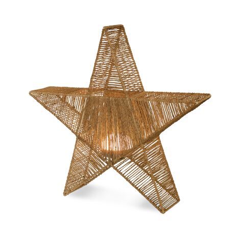 SISINE STAR 40 Lampe portable en forme d'étoile. Décoration de Noël. Lumière LED chaude 3000K avec télécommande. Fabriquée en fibres naturelles en Espagne (1/5)