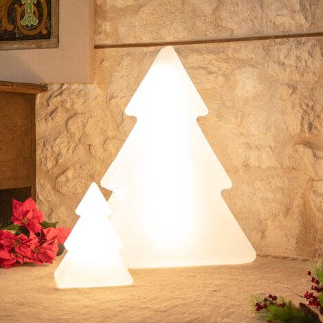 PINUS 100 Arbre de Noël câblé avec lumière LED chaude 3000K très résistant à l'extérieur. Fabriqué en polyéthylène en Espagne (1/4)
