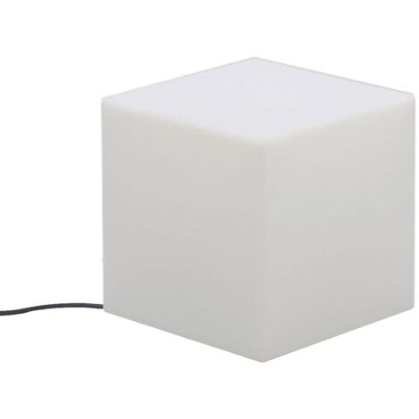 Newgarden – Cube lumineux décoratif 20 cm – Polyéthylène résistant aux UV – IP65 pour usage intérieur et extérieur – Lumière LED blanc froid (1/4)