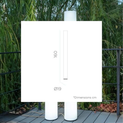FITY 160 cm de haut. Lampadaire avec câble pour l'intérieur et l'extérieur. Lumière LED blanc froid
