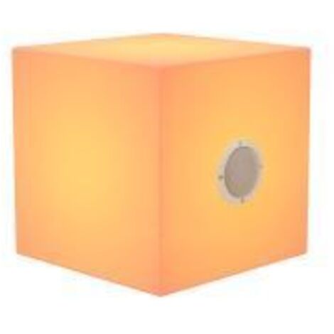 CUBY 45 PLAY Table basse de 45 cm avec lumière et haut-parleur bluetooth avec batterie rechargeable. Lumière RGB