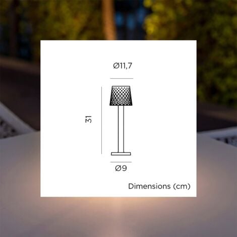 GRETITA Lampe de table avec batterie rechargeable. Lumière LED chaude. Fabriquée en Espagne