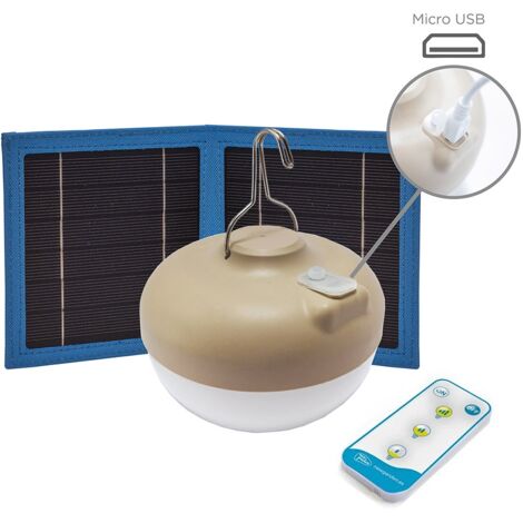 CHERRY Ampoule LED avec chargement solaire et batterie rechargeable et télécommande. 900 lumens de lumière chaude (1/5)